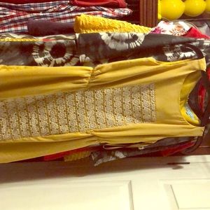 Cute mustard and gold dress